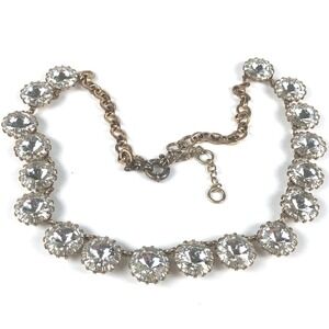 J Crew Anna Wintour Necklace Georgian Collet Rivière Rivoli Clear Crystal Brulee
